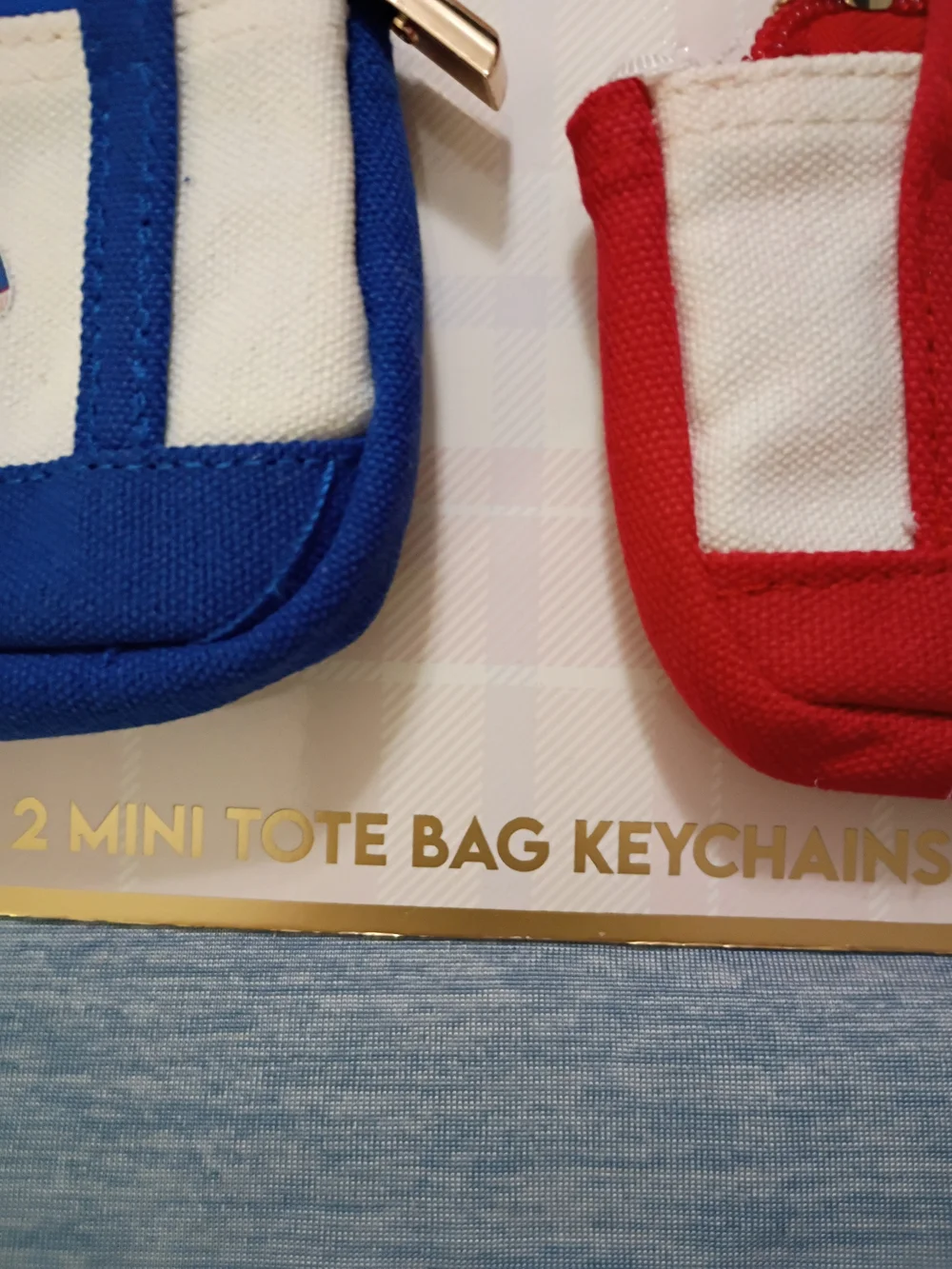 Mini Bag Keychain Charms  - Red & Blue (2-Pack)